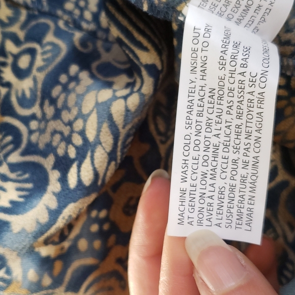 Dex Blue & Gold Boho Bohemian Dress Size Medium - Picture 9 of 9